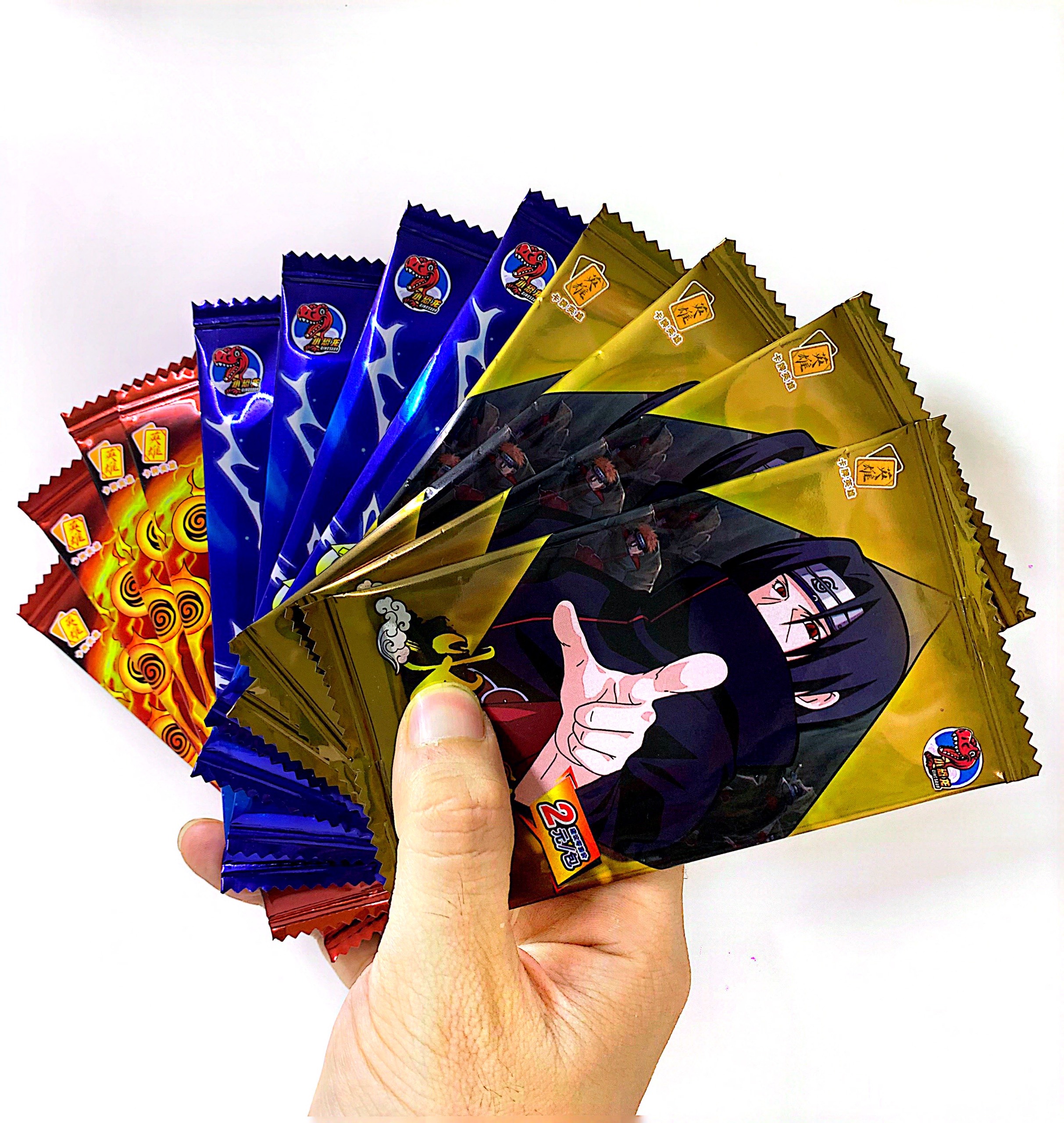 Thẻ nhân phẩm Naruto Dino card nhân vật 1 pack gồm 5 thẻ, mua 10 tặng 1