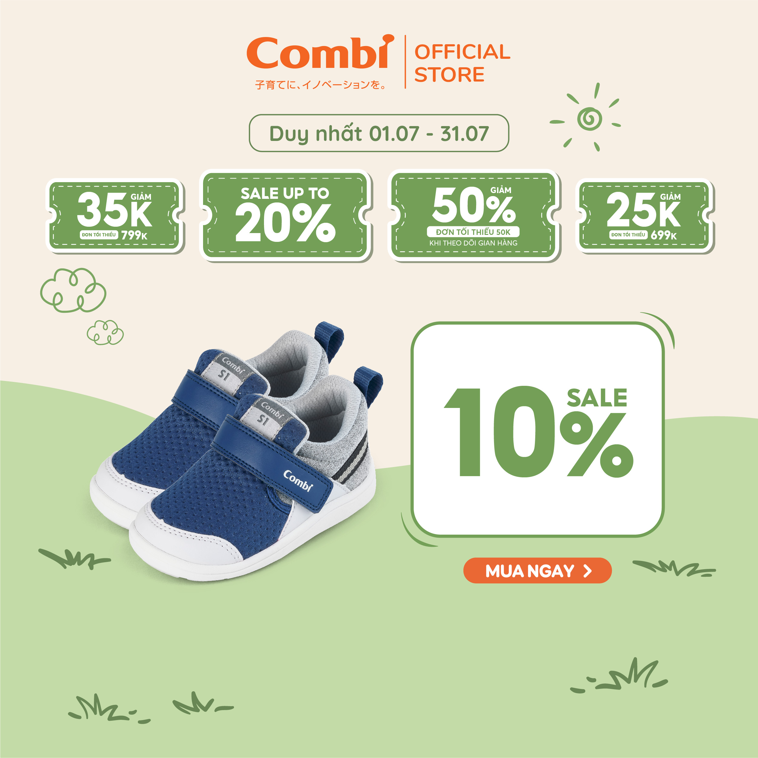 Giày combi s-go đế định hình c2103 màu xanh coban