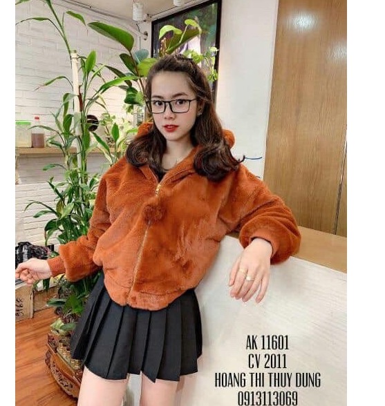 Nguyen Ngoan Fashion ( KÈM ẢNH THẬT) ÁO KHOÁC LÔNG CỪU TAI GẤU KHÓA QUẢ BÔNG THỜI TRANG HÀN QUỐC