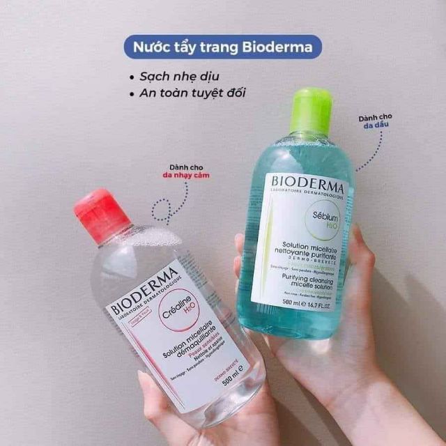 Bioderma créaline h20 - nước tẩy trang cho da hỗn hợp da dầu - 500ml cam kết sản phẩm đúng mô tả chất lượng đảm bảo an toàn đến sức khỏe người sử dụng