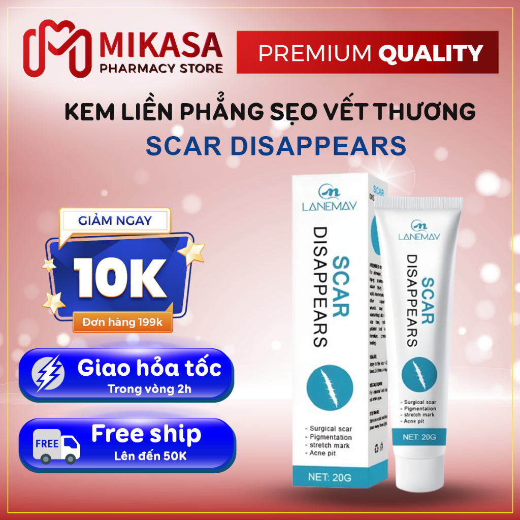 Kem Bôi Mờ Sẹo, Mờ Thâm SCAR DISAPPEARS LANEMAY - Kem Sẹo SCAR DISAPPEARS LANEMA Hỗ Trợ Mờ Sẹo Rỗ, Sẹo Lõm, Sẹo Lâu