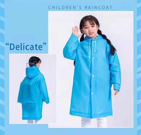 Áo mưa trẻ em áo mưa đi học áo mưa poncho có màn chắn với túi thời trang chất liệu eva dày