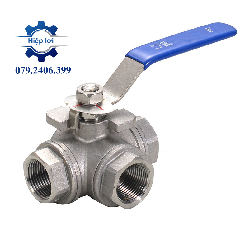 Van bi ba ngã inox 304 - Van khóa bi 3 ngã - van đóng mở inox