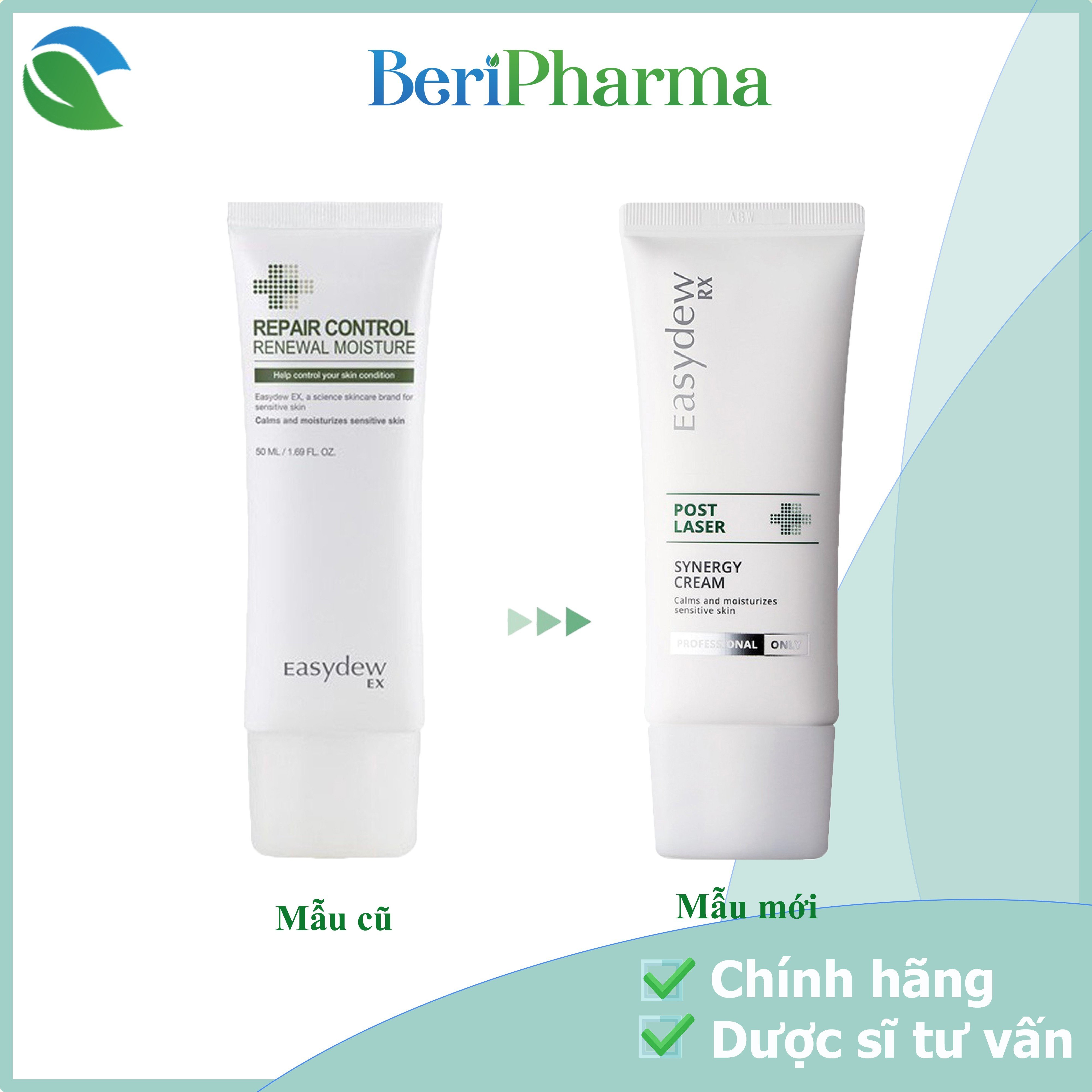 Easydew Kem Dưỡng Ẩm Làm Dịu, Phục Hồi Da Sau Tổn Thương Post Laser Synergy Cream 50ml