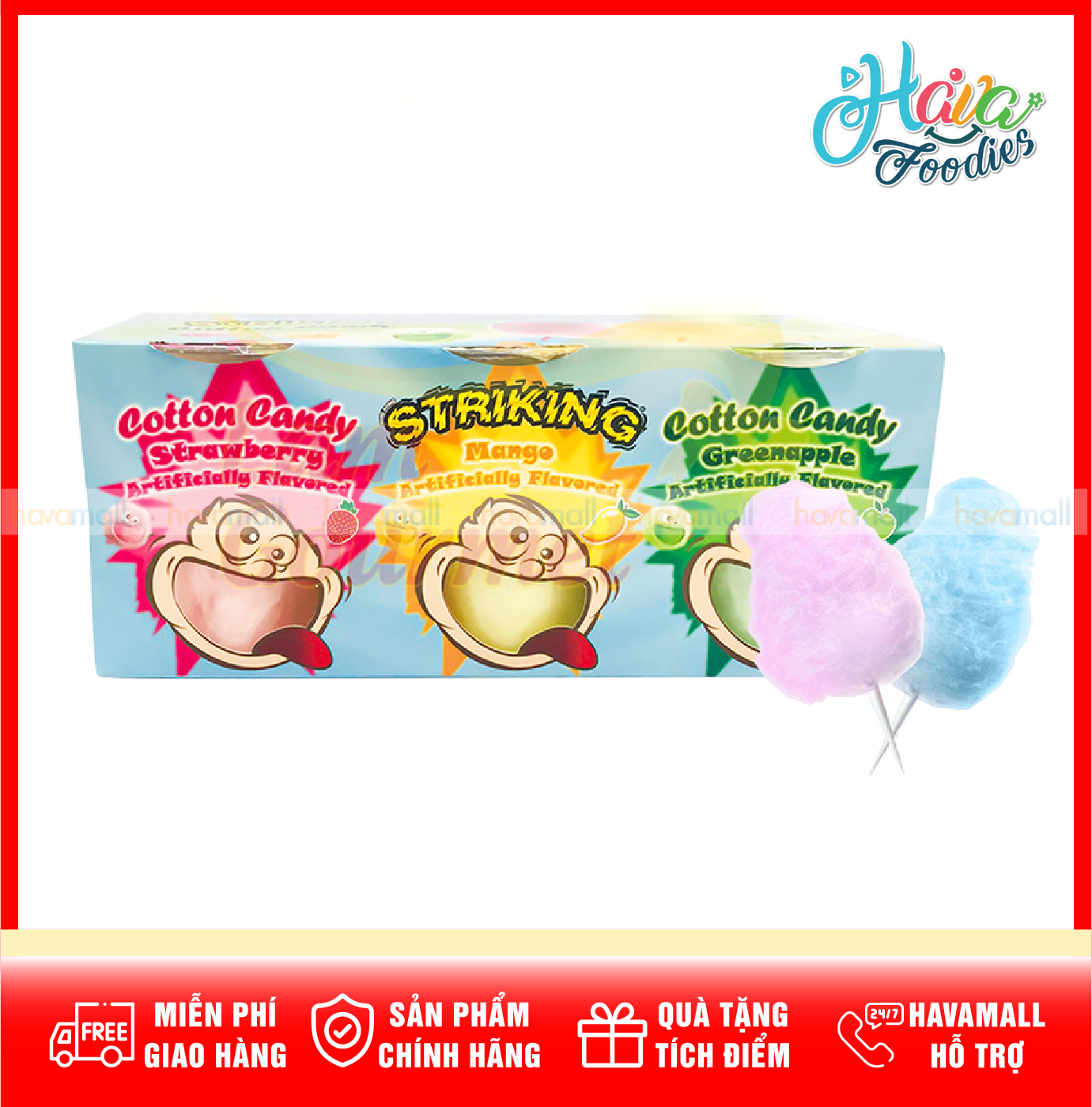 [HOÀN TIỀN MAX 10%] Kẹo Bông Gòn Striking 33g – Cotton candy