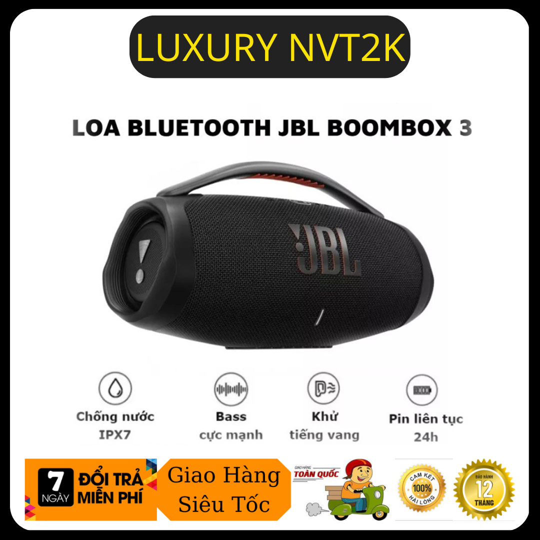 Loa bluetooth jbl bombox 3- loa bluetooth bass cực khủng , bluetooth v5.3 loa bluetooth chống nước ipx7 - ghép nối âm thanh stereo 3d