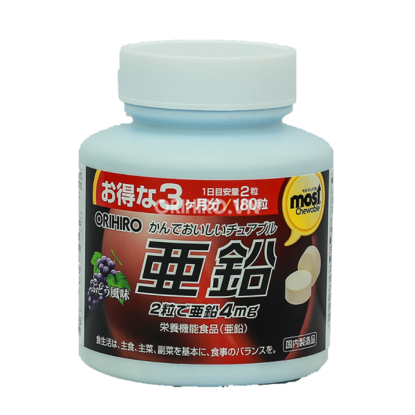 [DATE 08/2023] VIÊN UỐNG BỔ SUNG KẼM NHẬT BẢN ORIHIRO (HỘP 180 VIÊN - VỊ NHO) - HÀNG NỘI ĐỊA NHẬT