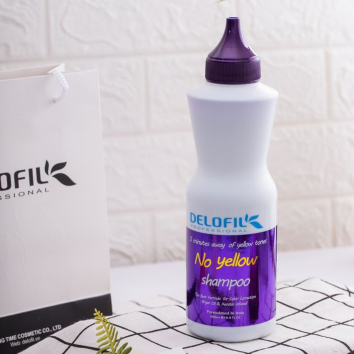 Dầu gội tím khử vàng Delofil No Yellow Shampoo 500ml