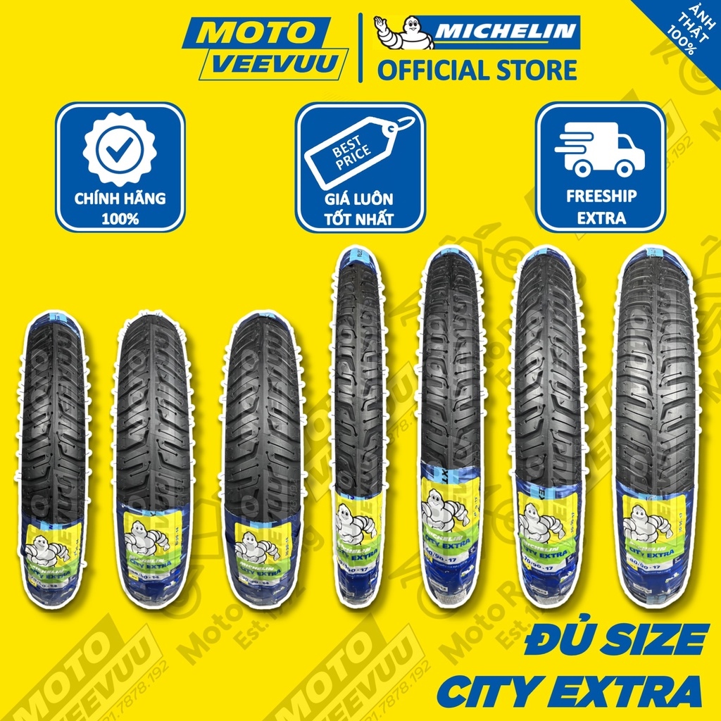 Vỏ lốp xe máy Michelin City Extra đủ size 60 70 80 90 100 110 120 130 140