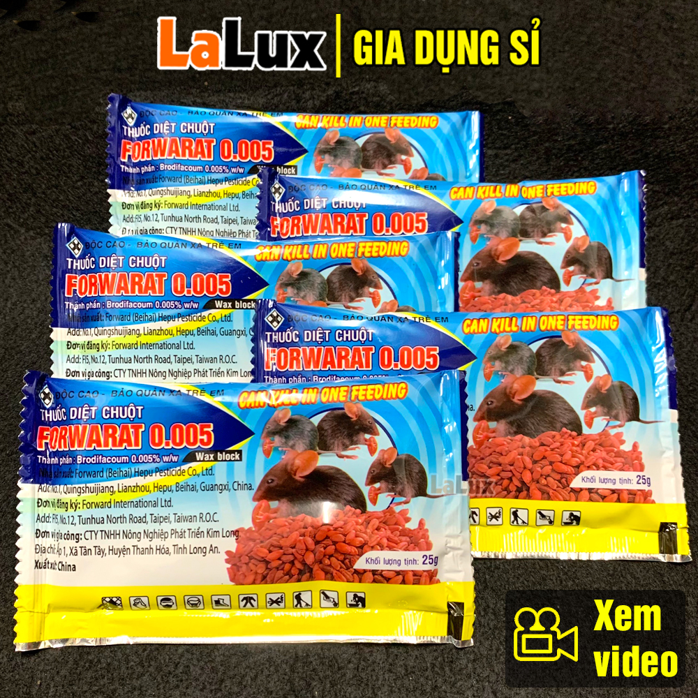  Thuốc Diệt Chuột Sinh Học Cực Mạnh FORWARAT GÓI XANH DƯƠNG 25G Hàng Công Ty  - Bả Chuột Sinh Học Thuốc Diệt Chuột Cực Mạnh Kẹo Diệt Chuột  Gia Dụng Sỉ LALUX 