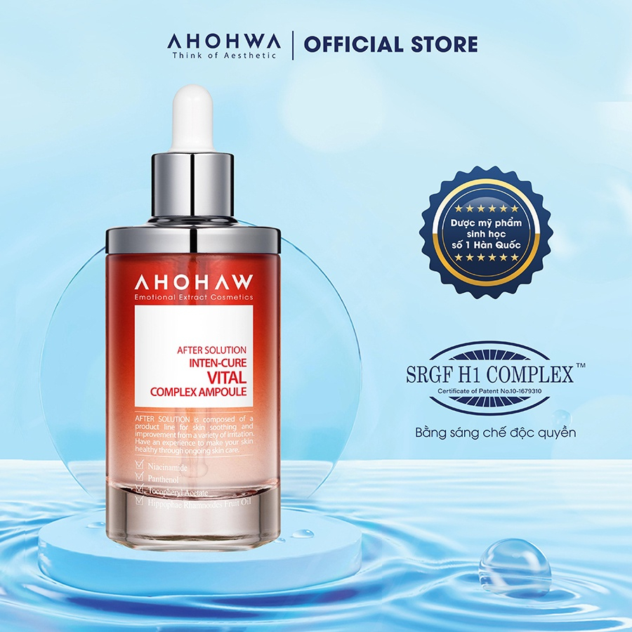 Serum tinh chất dưỡng trắng da ahohaw inten-cure vital complex ampoule 50ml - phục hồi da, mờ vết thâm mụn