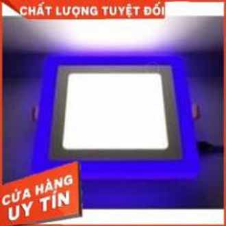 Đèn led ốp trần 16w vuông nổi 2 màu 3 chế độ sáng trắng+viền sáng màu lp-so12+4b-g