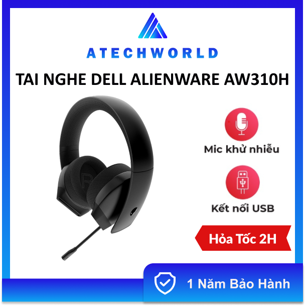 Tai nghe không dây dell alienware stereo gaming aw310h - hàng chính hãng - bh 1 năm - có xuất vat