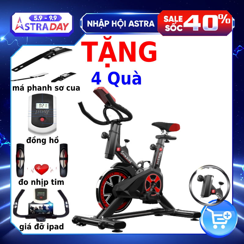 Xe đạp tập thể dục thể thao tại nhà Queen Sport X9 tặng má phanh dự phòng  + đồng hồ đo 7 thông số + cảm biến nhịp tim - bảo hành 36 tháng
