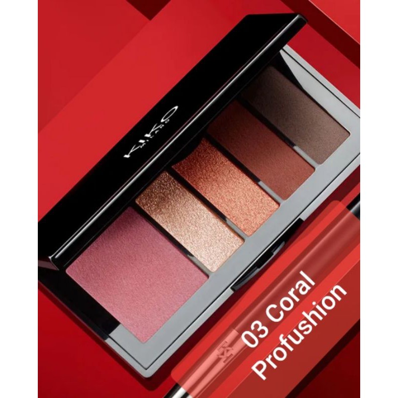 Bảng phấn mắt & má hồng kiko # 03coral profushion