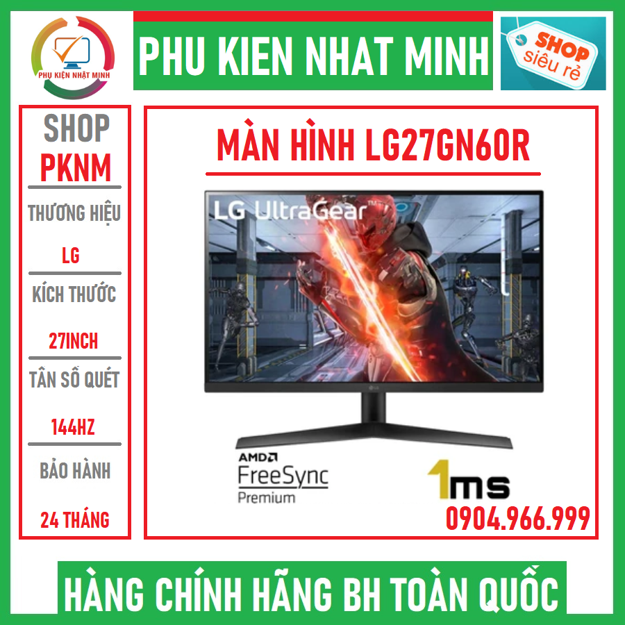 Màn hình chuyên game LG27GN60R-B UltraGear Full HD IPS 1ms (GtG) màn hình gaming quốc dân chính hãng BH 24 tháng