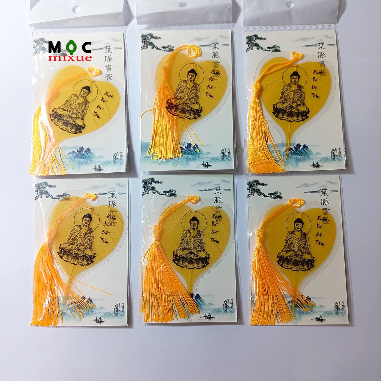 Lá bồ đề hình phật Phát Bồ Đề Tâm mang bên người cầu bình an may mắn - Mộc mixue