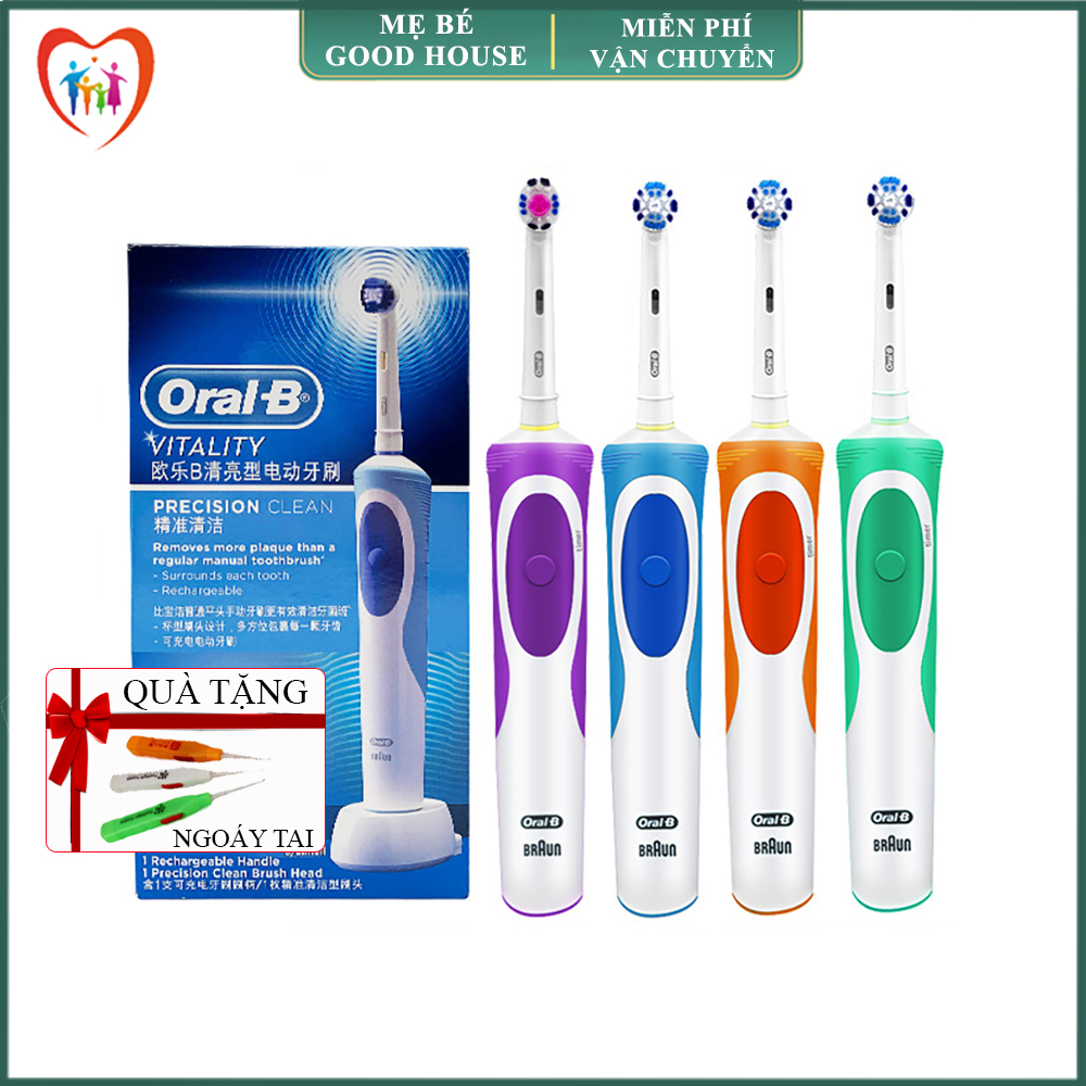 Bàn chải đánh răng điện- Bàn chải điện Oral B Vitality 7600 vòng/ phút, công nghệ sạc cảm ứng , chống nước toàn thân an toàn hiệu quả- BẢO HÀNH 12 THÁNG