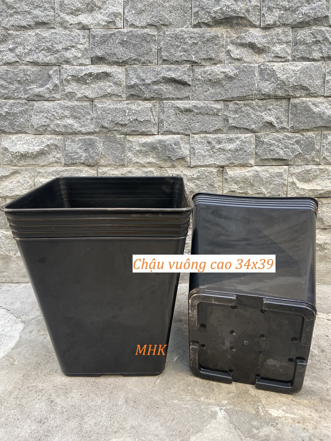 Chậu nhựa hình vuông cao 34x39 nhựa cứng Thakico !