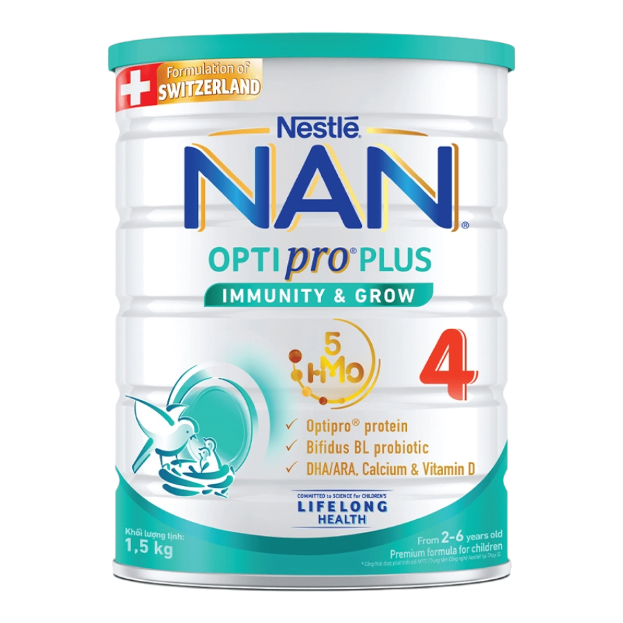 Sữa bột Nan Optipro Plus 5HMO số 4 850g 2-6 tuổi