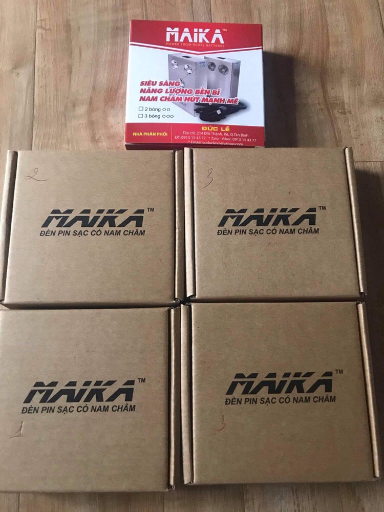 Đèn sạc led siêu sáng Maika 2 bóng