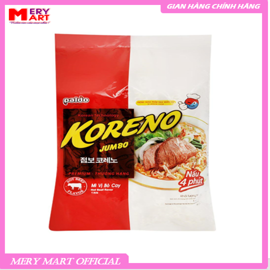 Mì jumbo koreno bò cay - 10 gói - tặng thêm 01 gói nhỏ 100gr