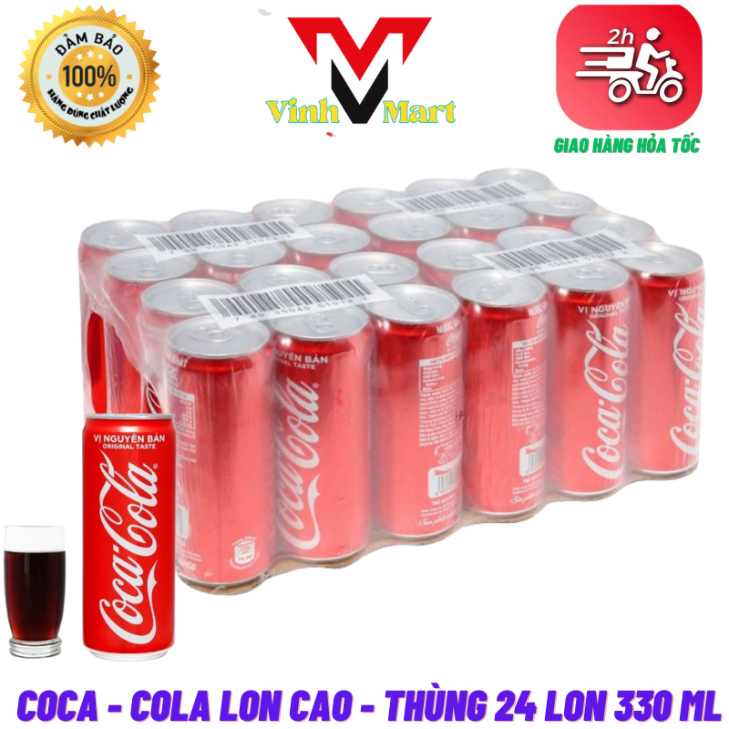 Coca-cola Lon Cao thùng 24 lon 330 Ml