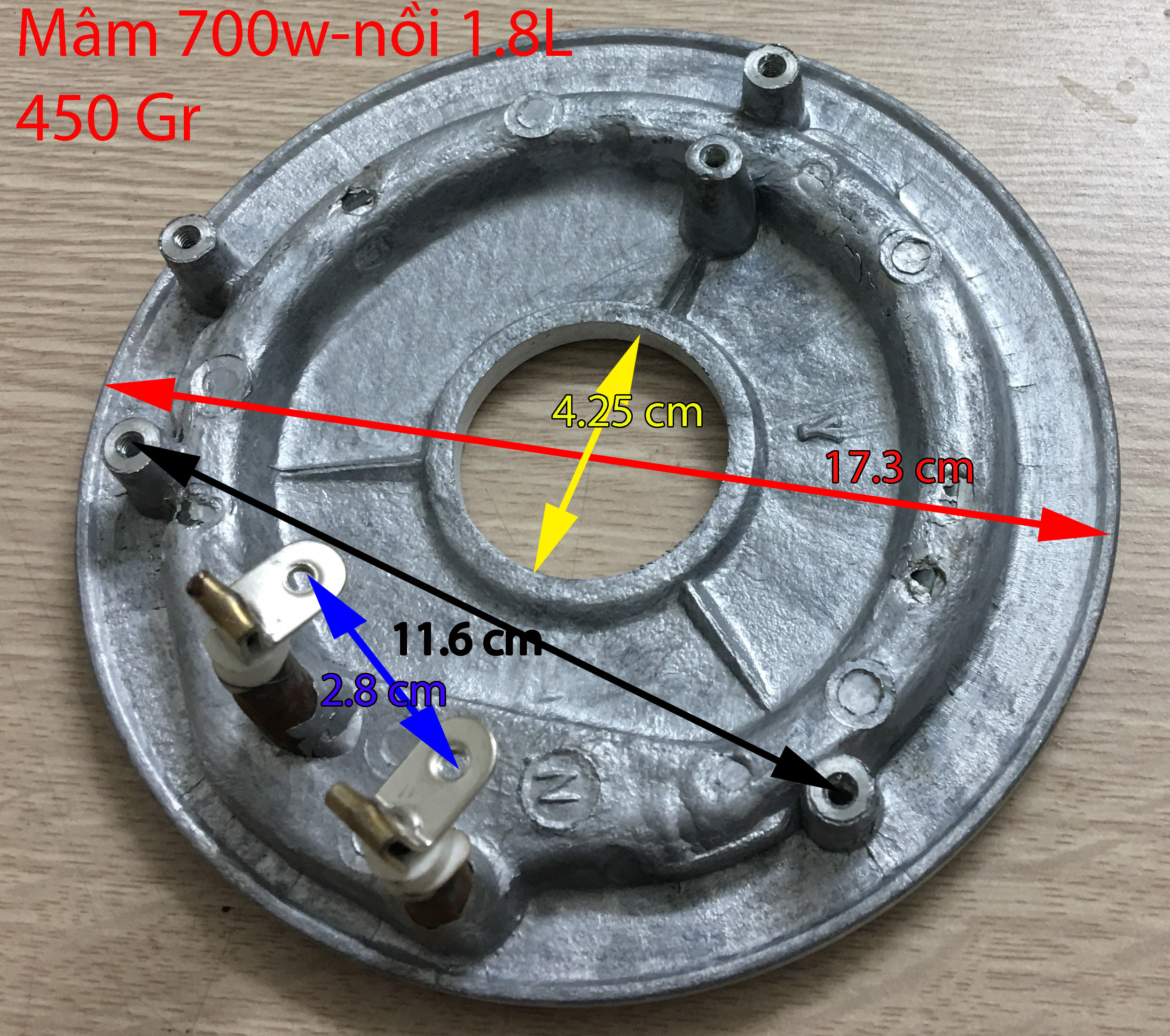 Mâm nhiệt nồi cơm điện 1.8l-700w- loại to
