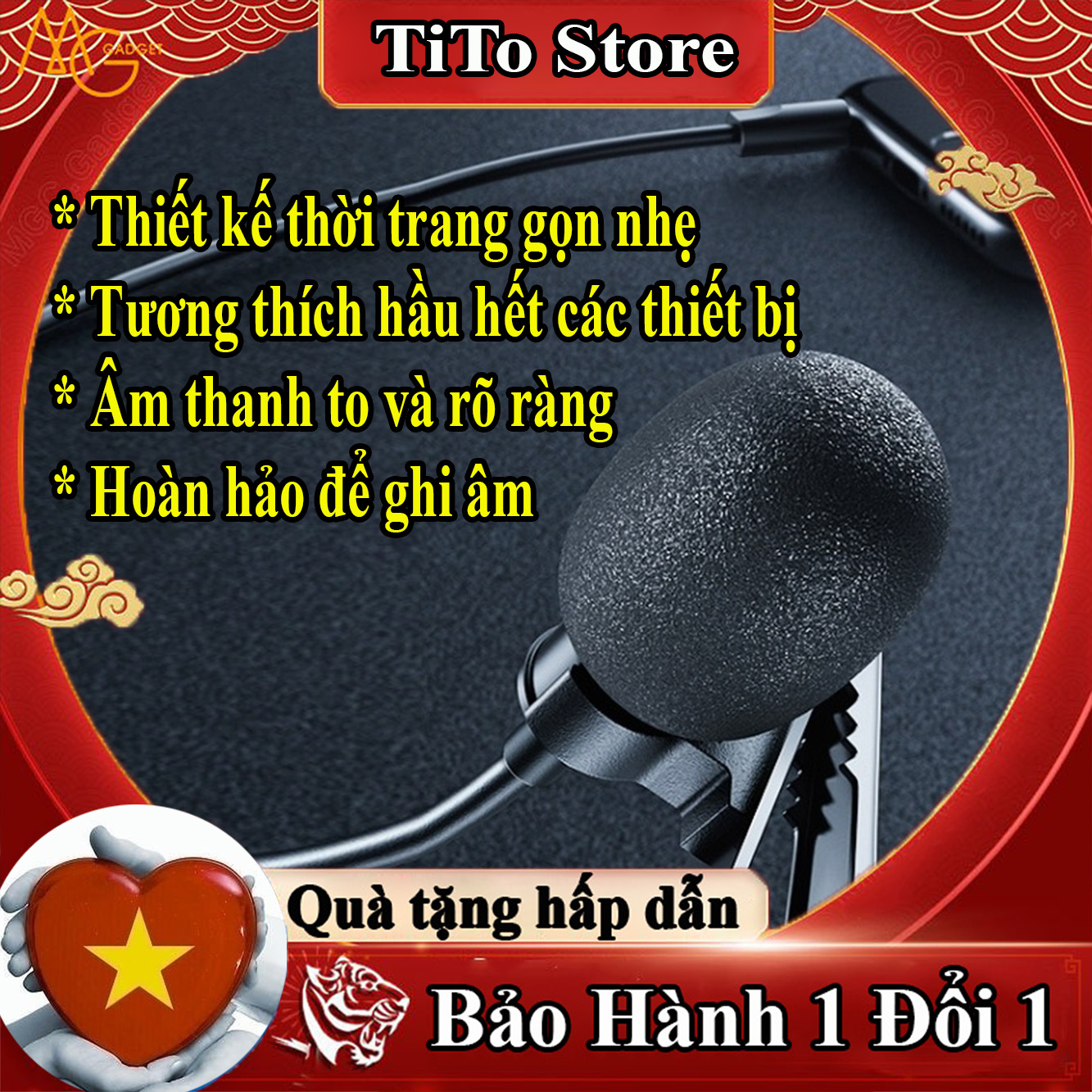 Micro Lavalier Đa Hướng Chống Ồn - Đàm thoại ổn định