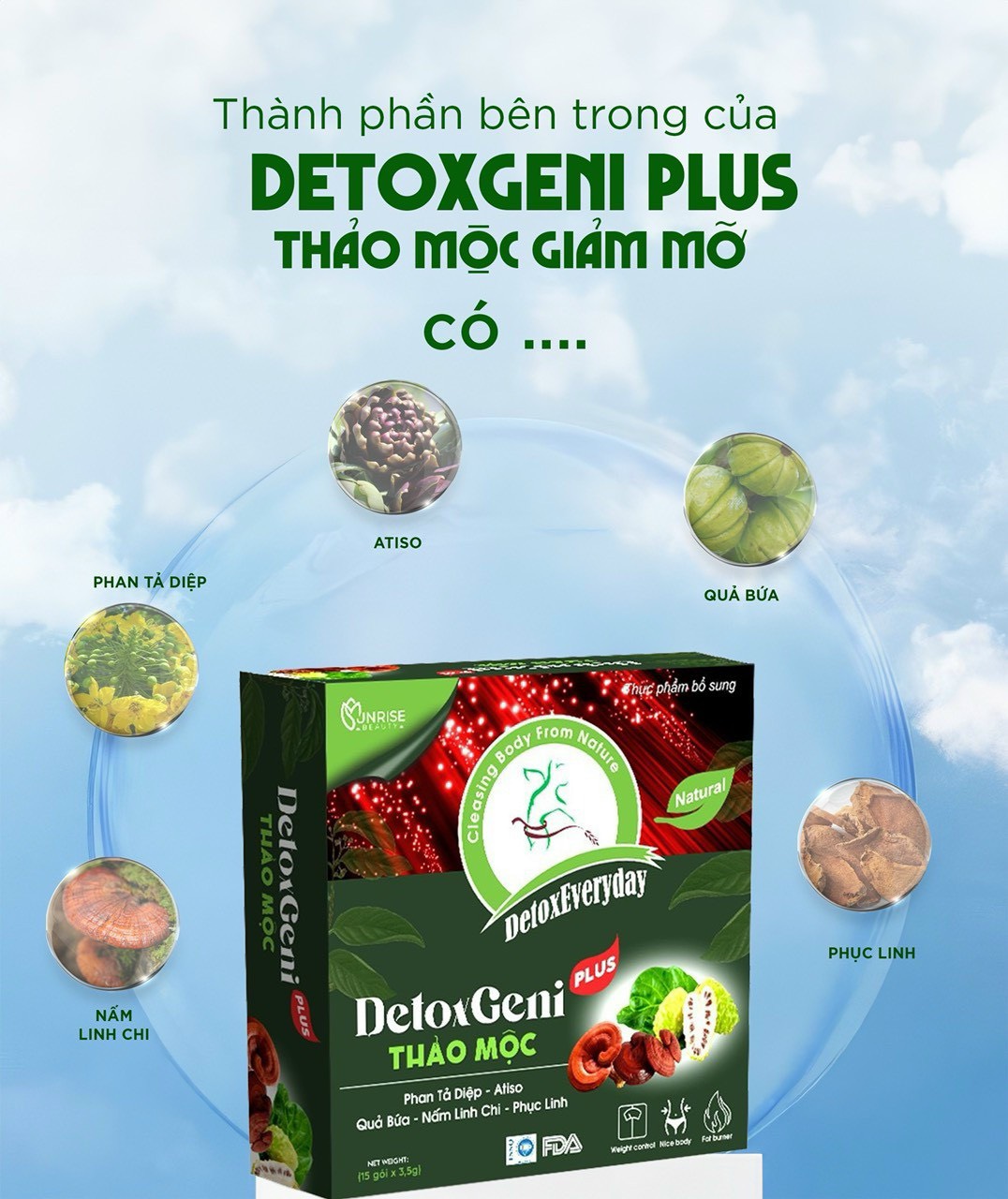 3 hộp detox thảo mộc, trà thảo mộc giảm cân giúp thải mỡ đẹp da giúp đẹp da giữ dáng - hộp 15 gói x 3,5g