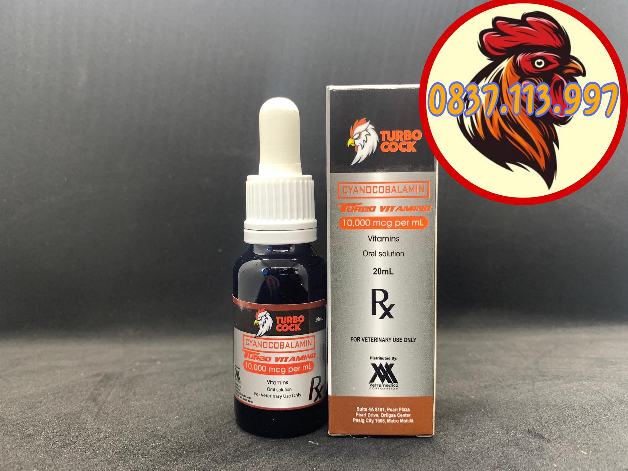 B12 10.000mcg turbocock tăng nước máu, tăng bo cho gà đá chai 20ml