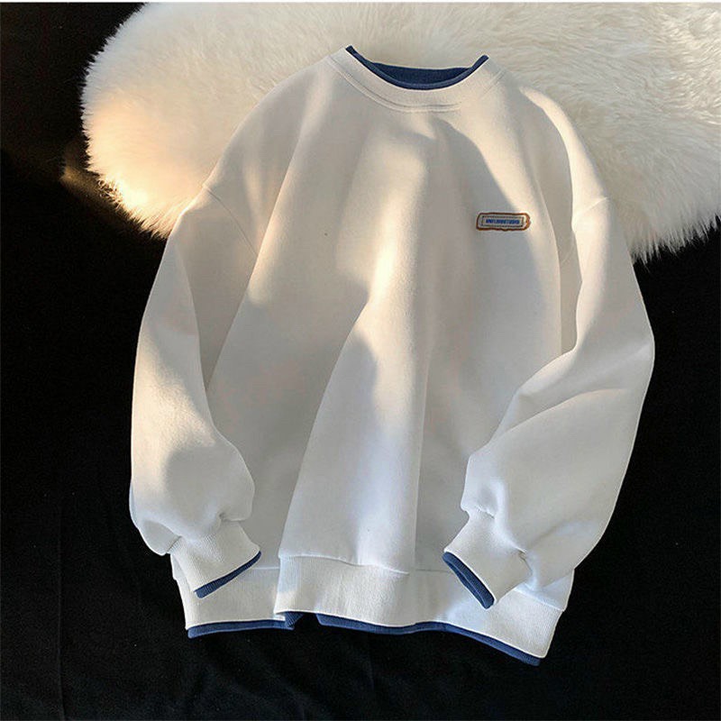 Áo sweater nỉ unisex - áo nỉ nam nữ cổ tròn from rộng logo thêu