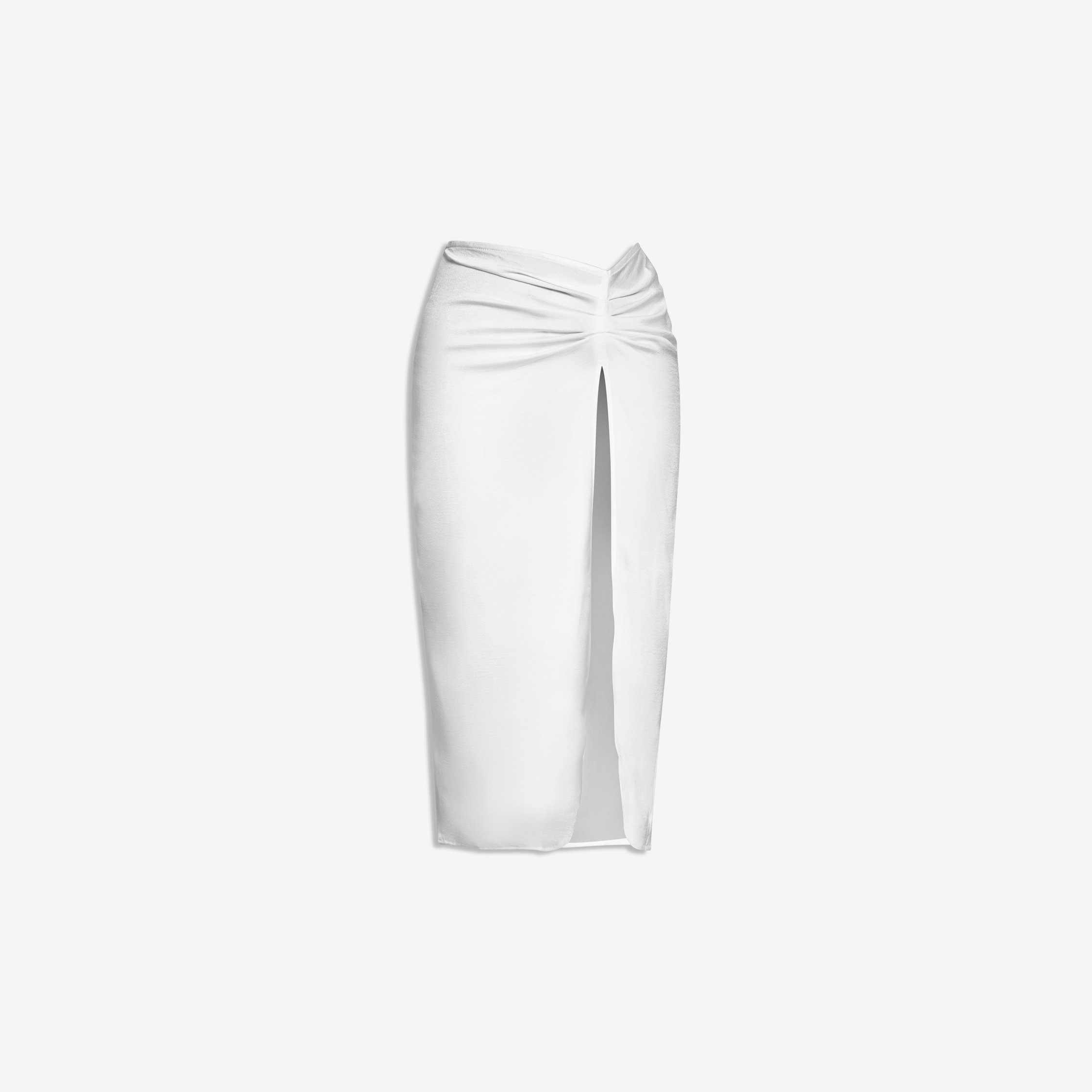Machnhaduong - chân váy lụa xẻ tà màu trắng - casey skirt white