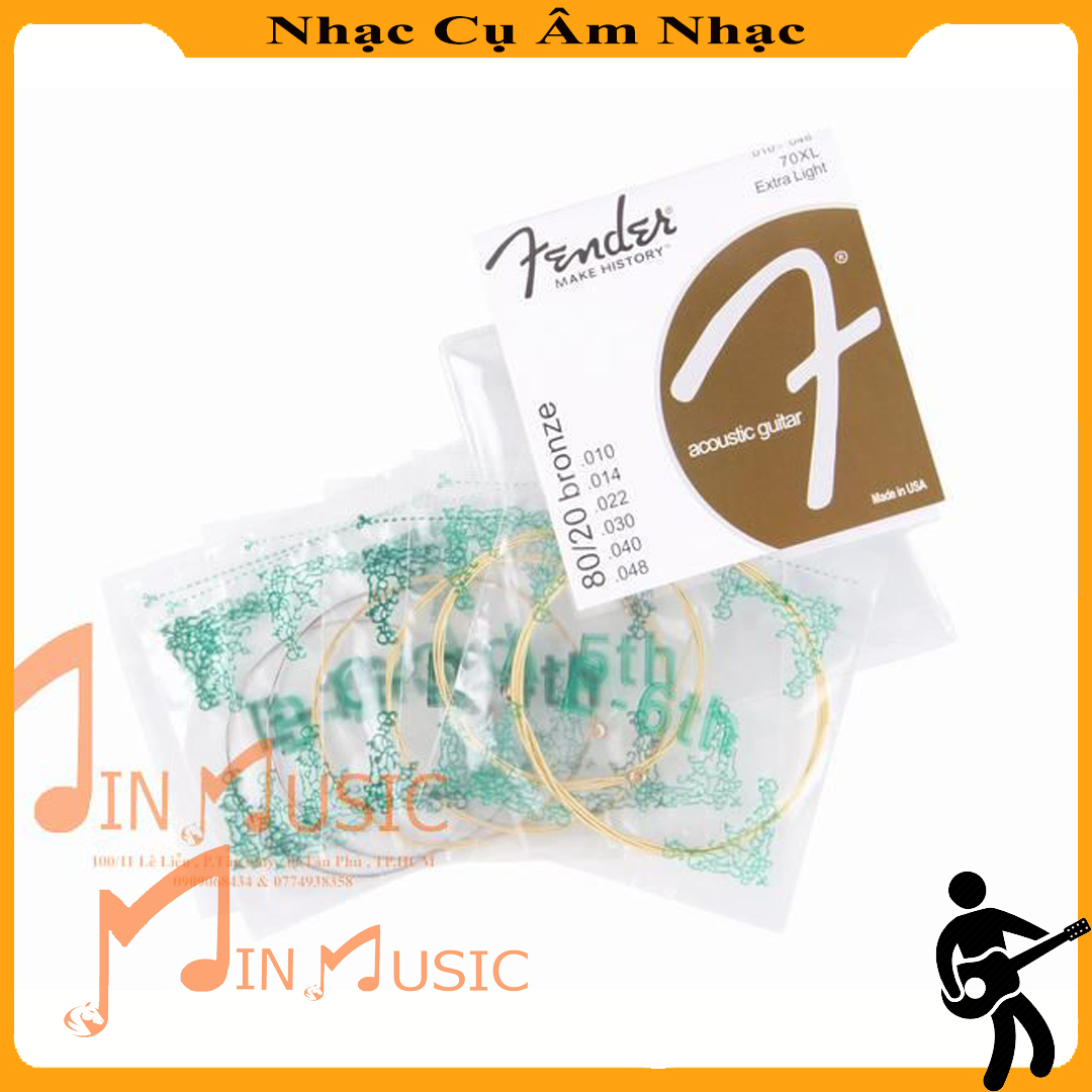 Dây Đàn Guitar Acoustic Fender | size 10 ( DÂY SẮT )