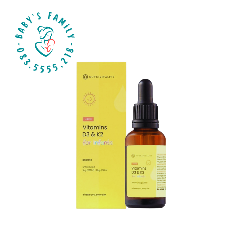 Vitamin D3 K2 MK7 Nutrivitality của Anh quốc