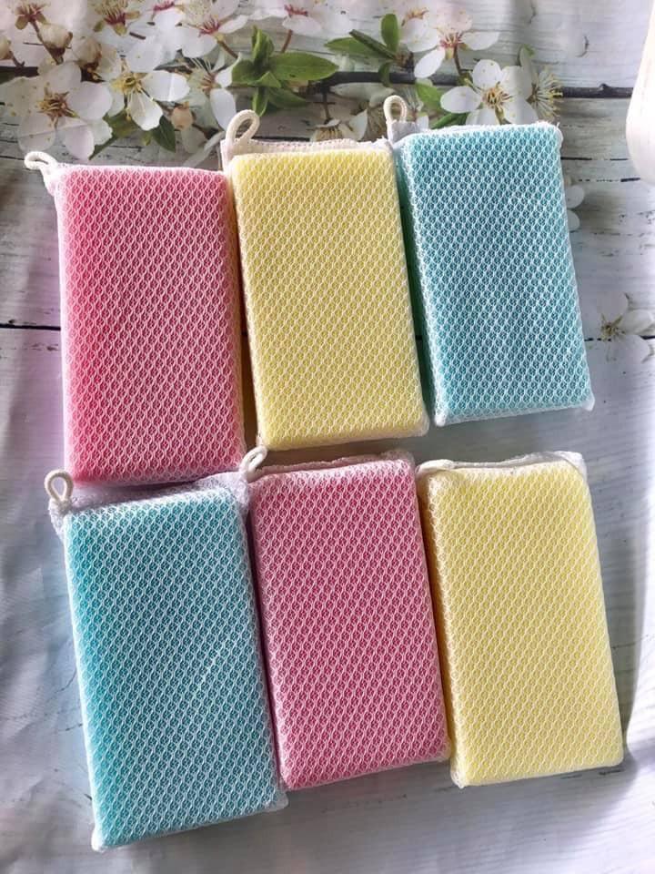 Set 7 Miếng Xốp Rửa Bát Bọc Lưới - Tạo Bọt [29L35]
