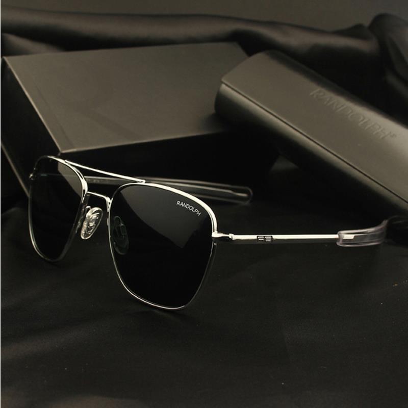 Mắt kính nam  Randolph  USA, Tròng thủy tinh ( cường lực ) chống tia UV 100% 23K Size: 57mm/ 20mm