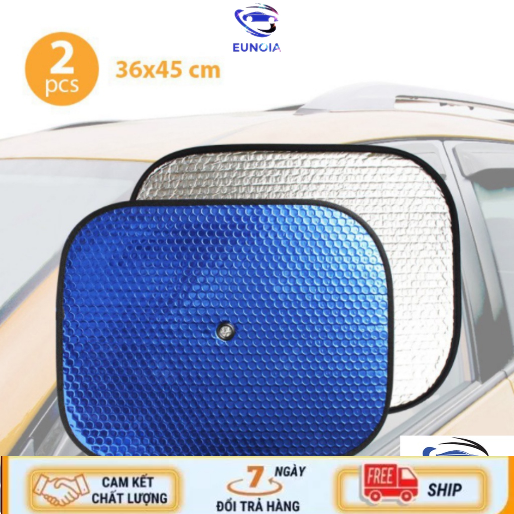 Bộ 4 tấm chắn nắng - tấm che nắng ô tô- bộ che nắng ô tô hút kính, tráng nhôm cách nhiệt phản quang