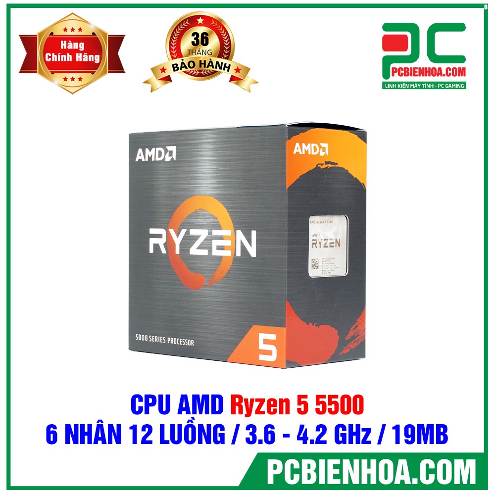 CPU AMD RYZEN 5 5500- AM4 - Chính hãng mới 100% bảo hành 36 tháng