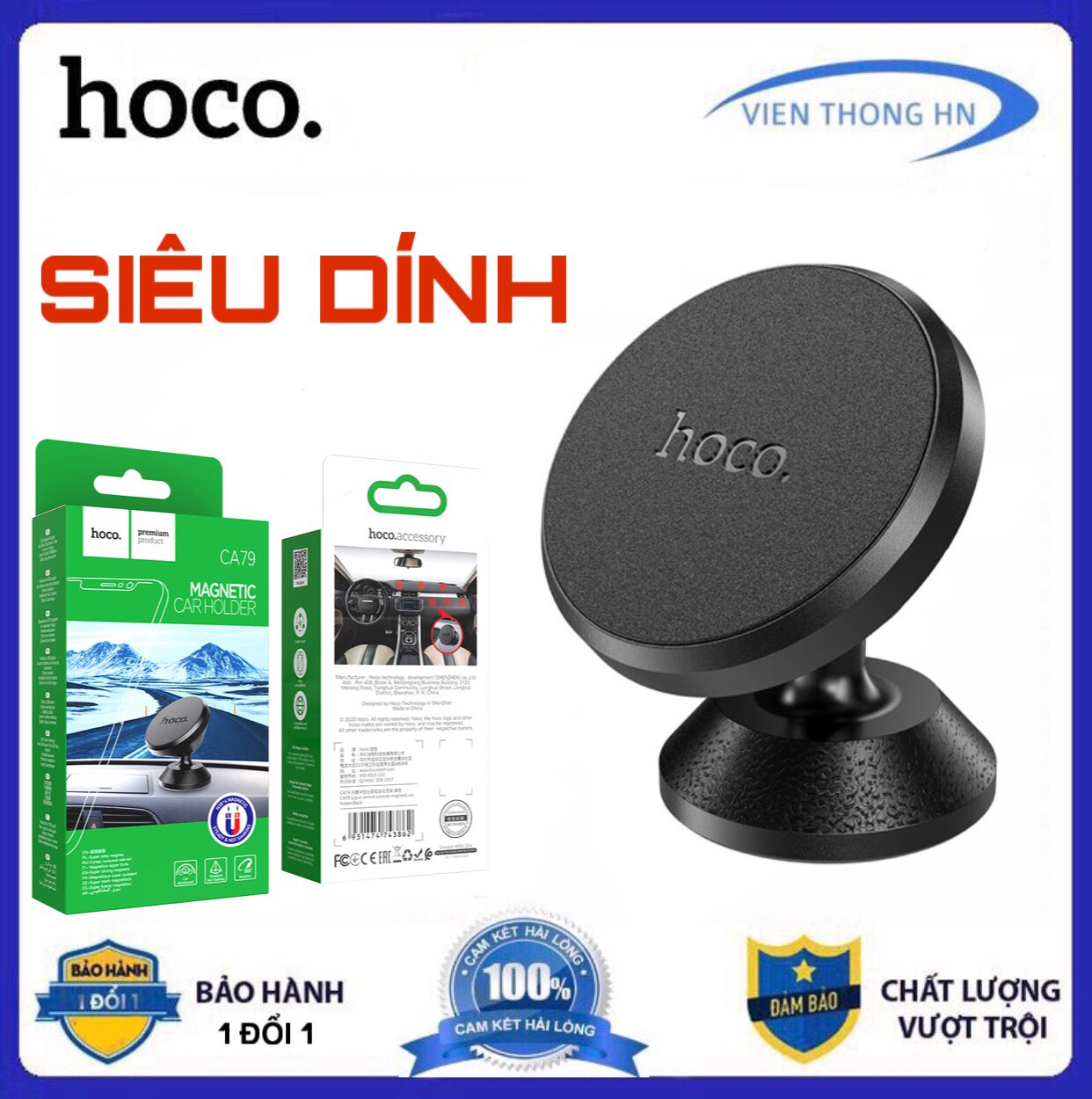 Gía đỡ điện thoại trên oto xe hơi Hoco CB79 - giá đỡ ô tô cao cấp siêu dính - vienthonghn