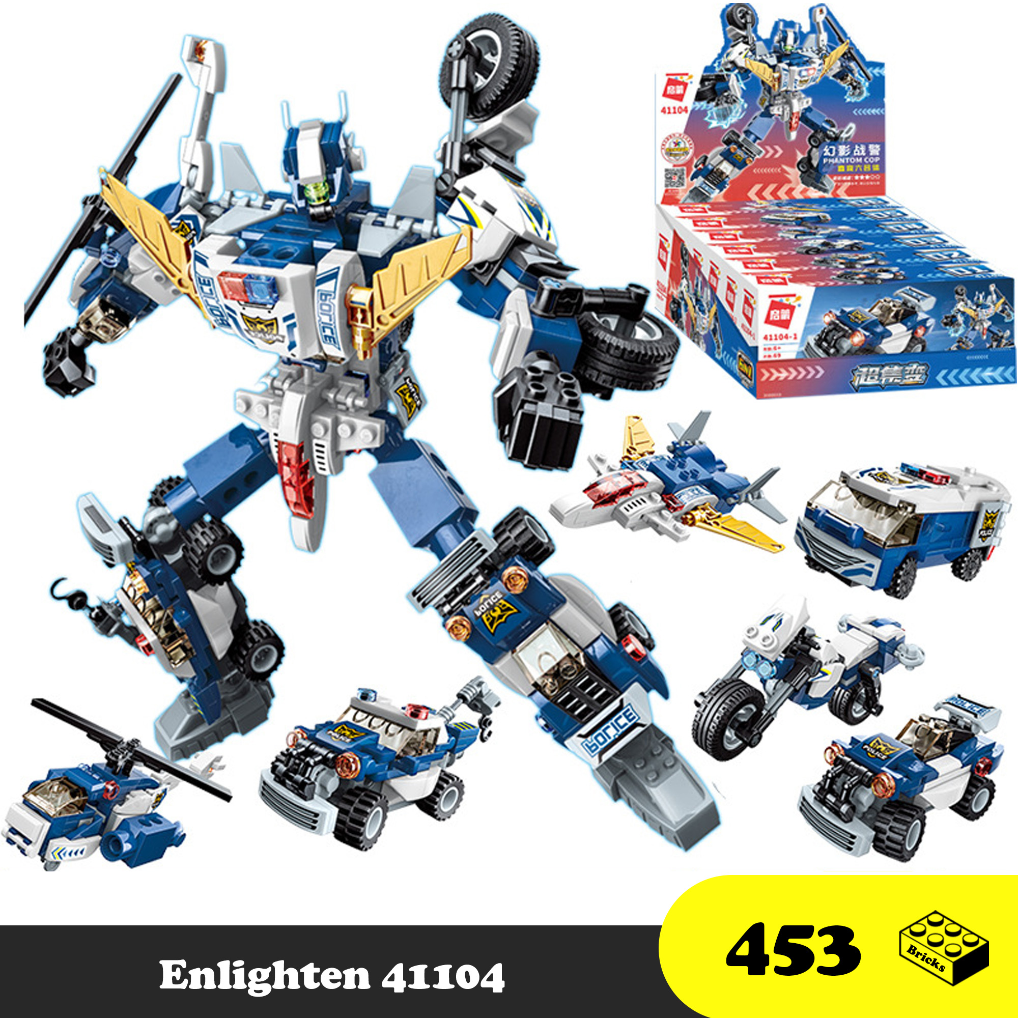 Đồ chơi lắp ráp lego - enlighten 41104 robot cảnh sát 6 in 1 - đồ chơi xếp hình - xếp hình thông minh