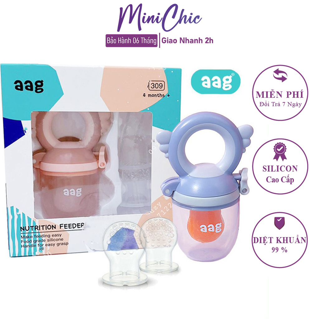 Túi nhai ăn dặm, núm ăn dặm cho bé, túi nhai chống hóc cho trẻ tập nhai AAG