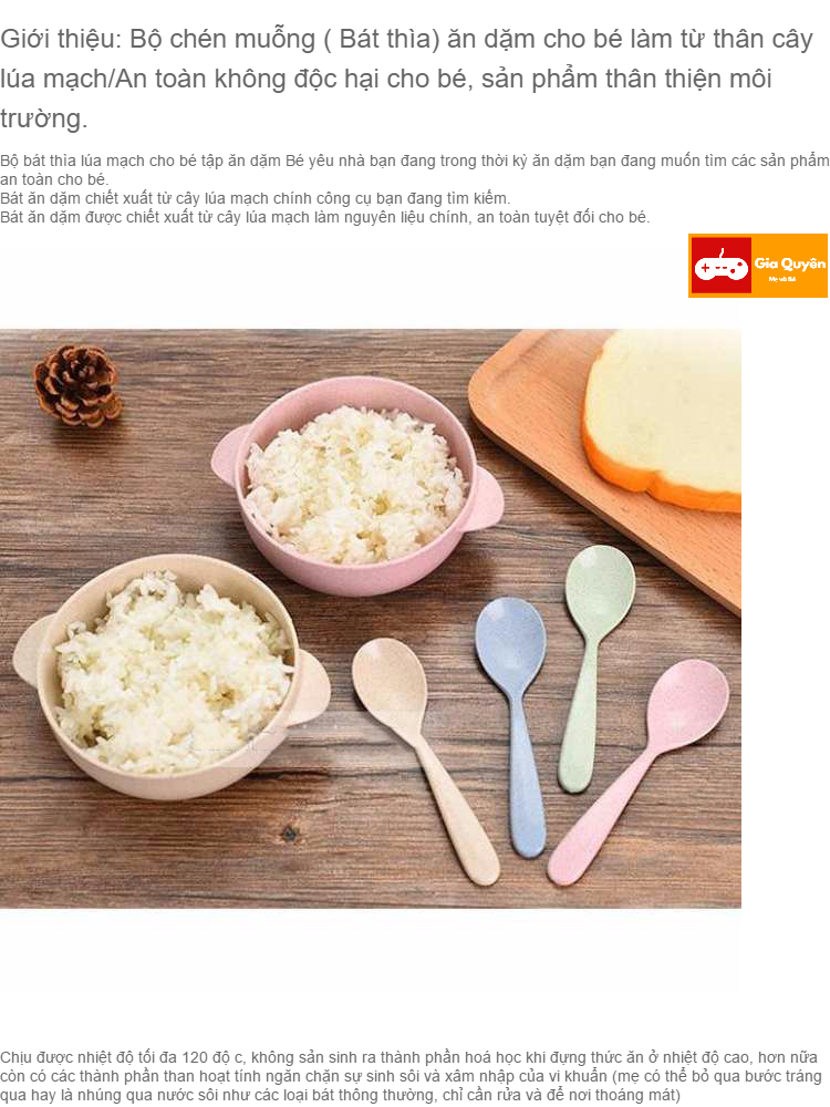 [HCM]BỘ CHÉN MUỖNG ĂN DẶM DÀNH CHO BÉ LÀM BẰNG CHẤT LIỆU LÚA MẠCH AN TOÀN SỨC KHỎE - BỘ CHÉN MUỖNG ĂN DẶM CHO BÉ BỘ CHÉN MUỖNG ĂN DẶM BẰNG LÚA MẠCH TIỆN LỢI