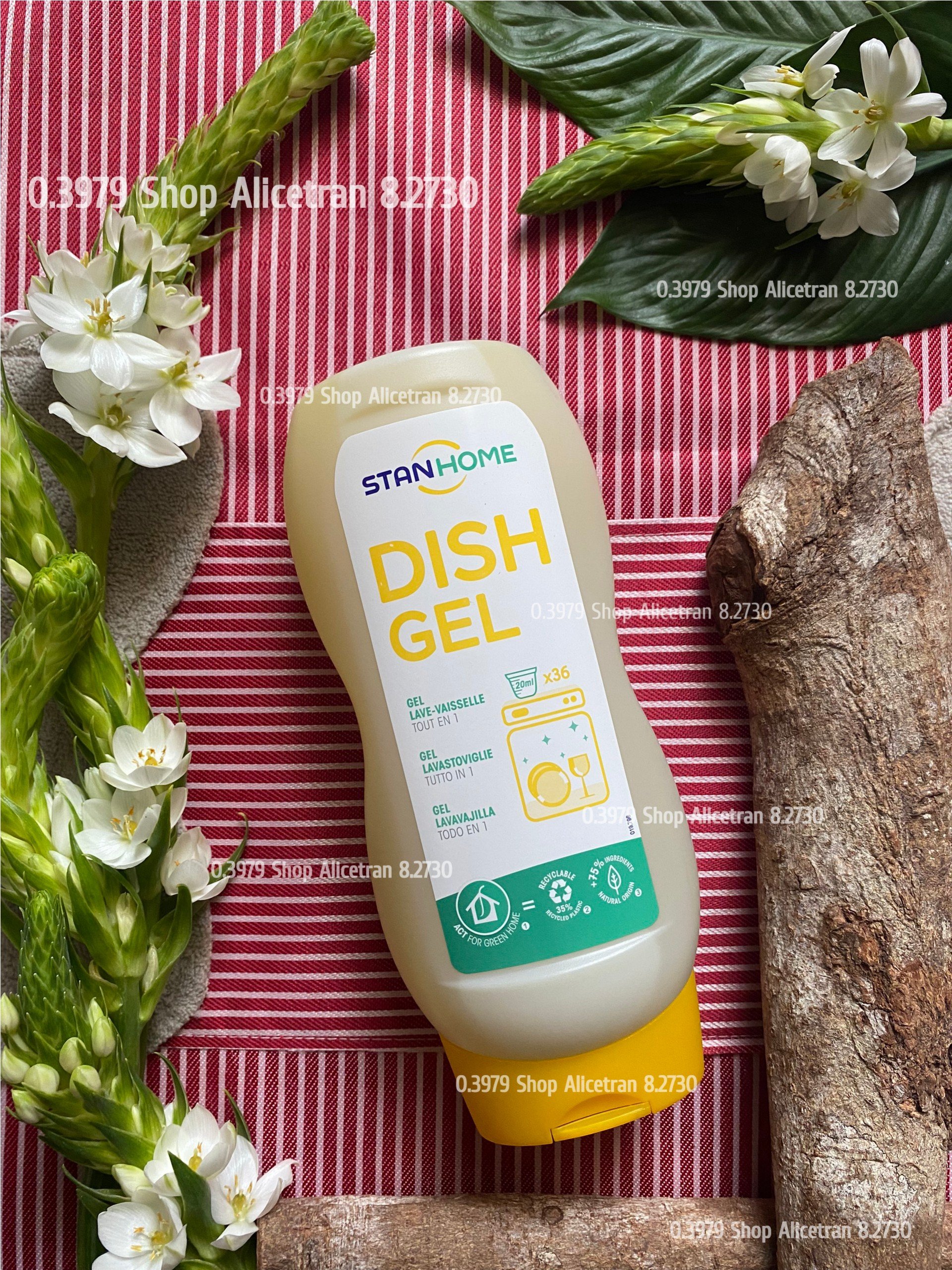 [HCM]Viên rửa chén bát All In 1 dạng Gel Stanhome 720ml - Dùng cho máy rửa chén bát / Finish Powerball All in One Dishwasher Gel - 720ml