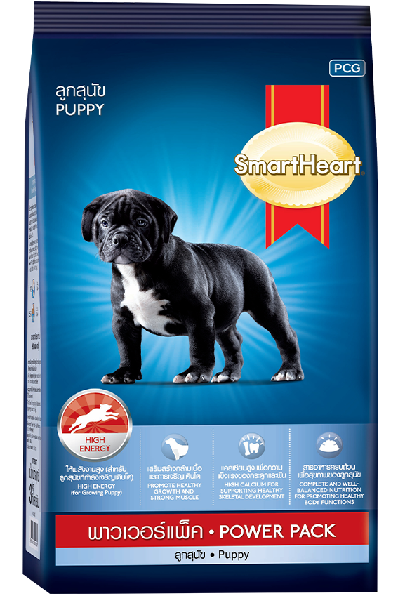 THỨC ĂN HẠT TĂNG CƠ BẮP CHO CHÓ CON GÓI 3KG - SMARTHEART POWER PACK PUPPY - THÁI LAN