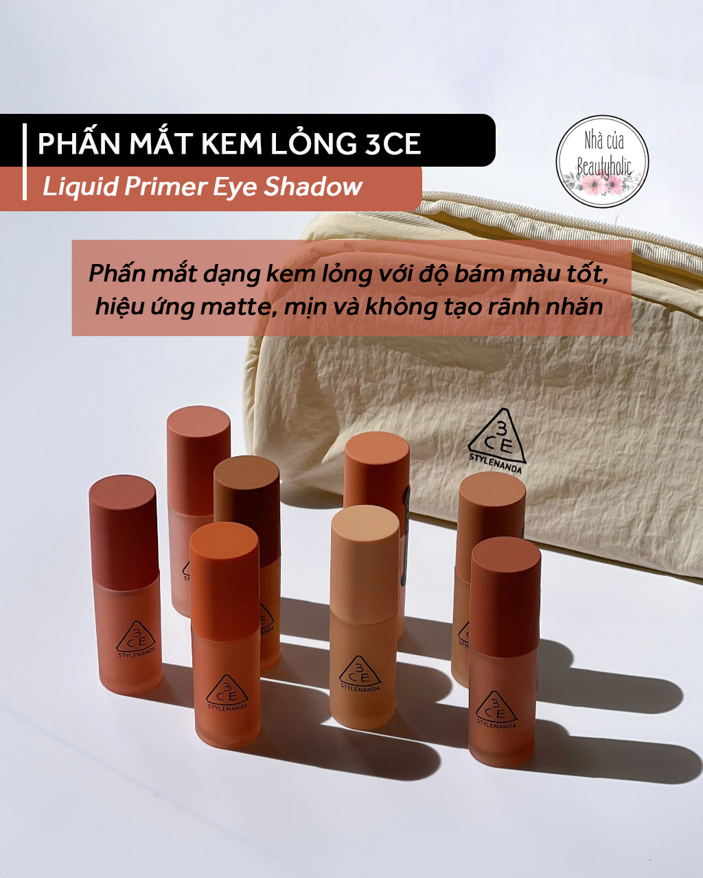 Phấn mắt dạng kem 3ce liquid primer eye shadow