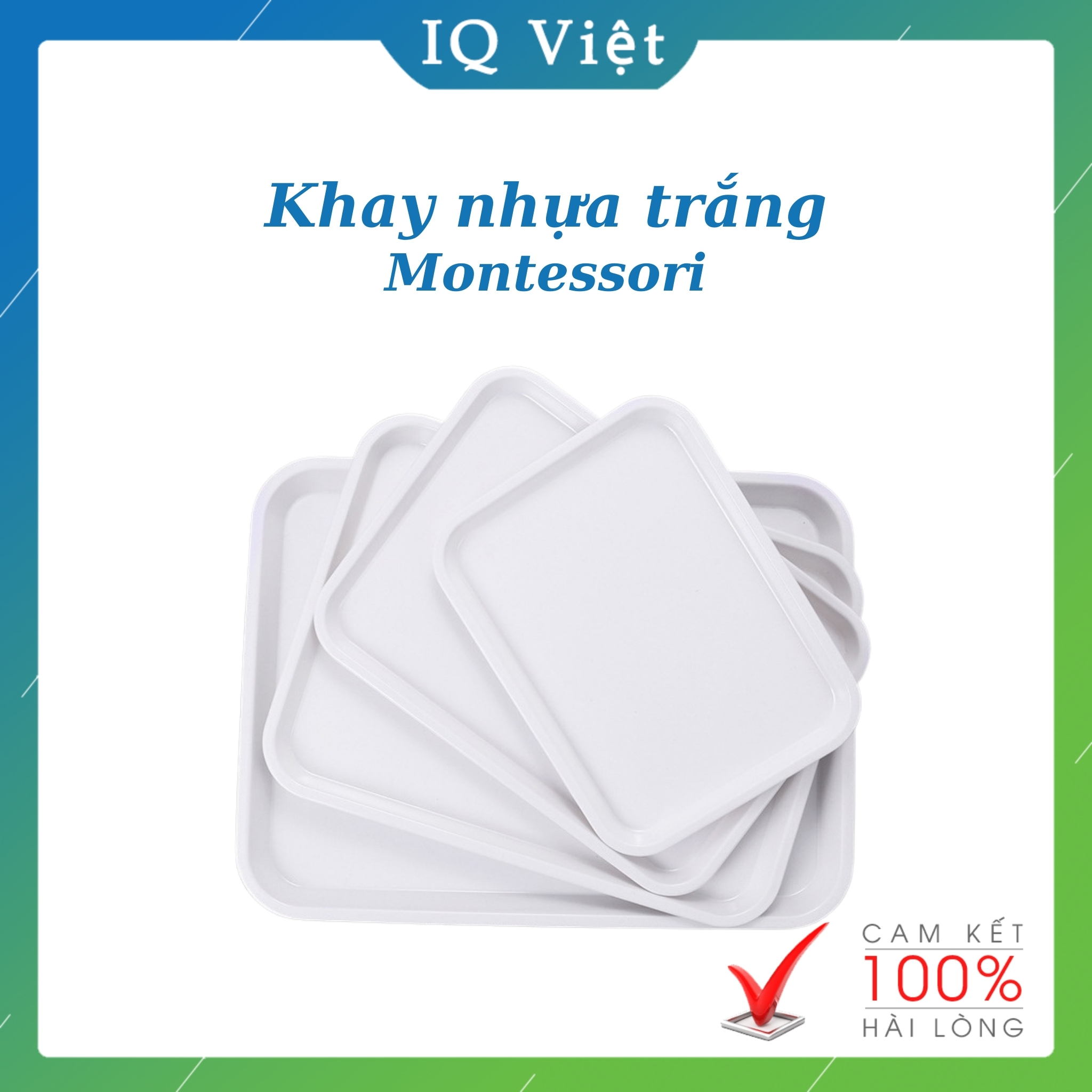 Khay nhựa trắng đựng đồ chơi, đựng đồ dùng gia đình IQ Việt - Giáo cụ Montessori