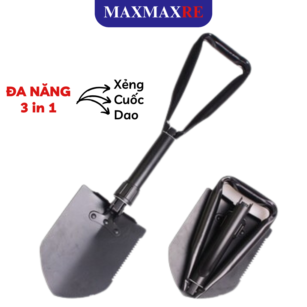 Xẻng quân dụng đa năng tích hợp quốc xẻng tiện dụng phù hợp làm vườn đi phượt dã ngoại