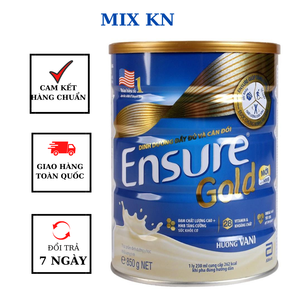 Sữa bột abbott ensure gold hmb hương vani hộp 850g