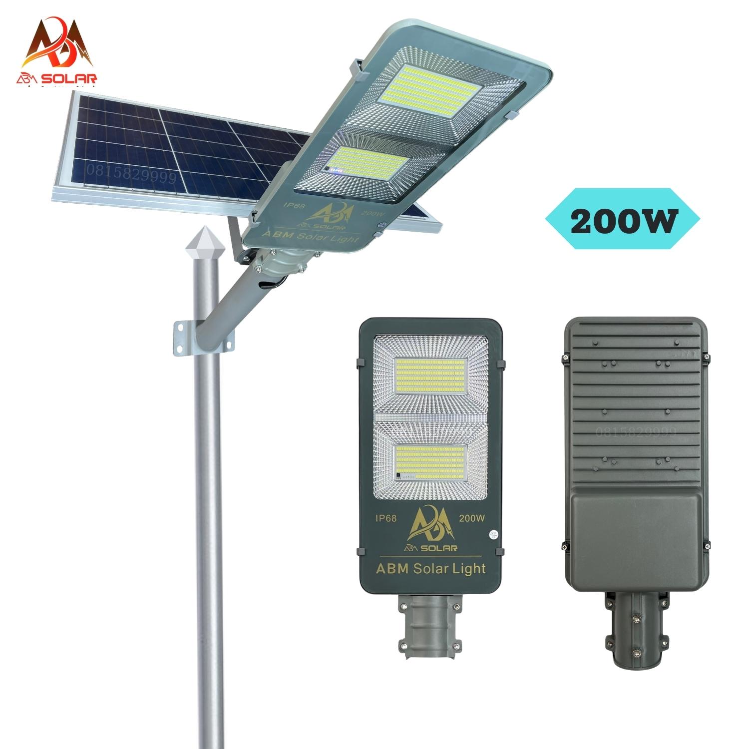 Đèn năng lượng mặt trời sân vườn, đèn đường bàn chải, tấm pin rời, ip68 chống nước, nhôm đúc nguyên khối abm solar